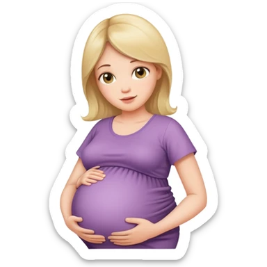 pregnant woman with baby bump sticker
