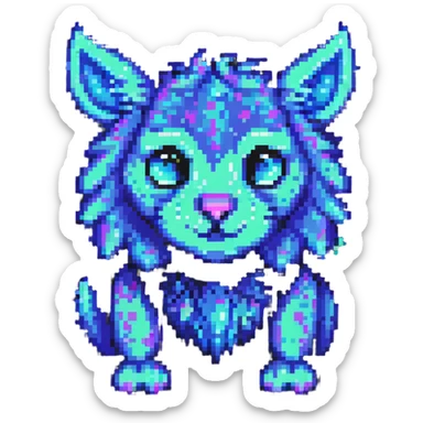 Neon Fantasy Furry-Fakémon-Creature with splash markings (full body) sticker