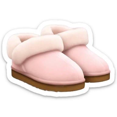 fuzzy slippers uggs light pink sticker