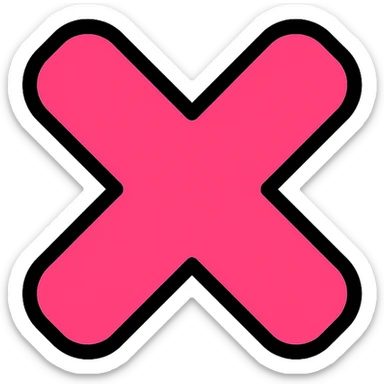 pink x icon variation 2 sticker