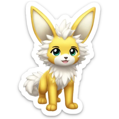 shiny anthro sparkle-furry fur-sona chibi-style Fakémon-hybrid full body sticker