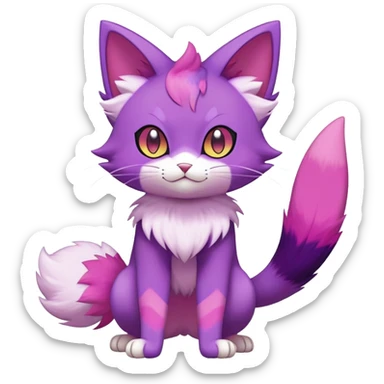 Purrloin-Skitty-Pokémon-Fakémon-hybrid-creature (full body) sticker