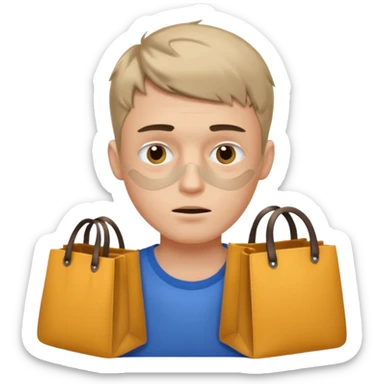 a fair-haired guy with a short haircut, abrasions on his face and bags under his eyes sticker