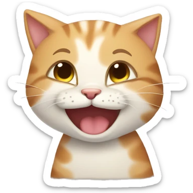 giggling cute cat sticker