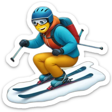 Create an emoji representing man skiing sticker