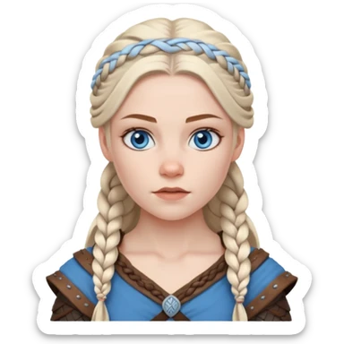 Viking female slave with blue eyes  and no helmet  sticker