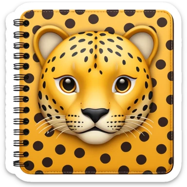 leopard patterned notebook sticker