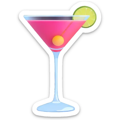 cosmopolitan cocktail in a martini glass sticker