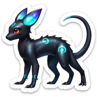 Nebulae Salandit-Umbreon-Fakémon-hybrid-creature (full body)  sticker
