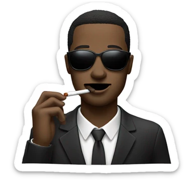 black shades on and a cigarette in the mouth  sticker
