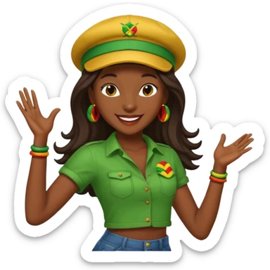 reggae femme   casquette danse  sticker