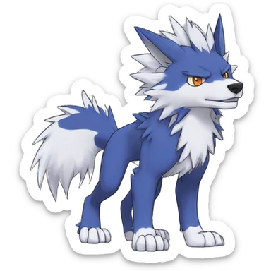  Cool Edgy Digimon-Fakemon-Garurumon-Loogamon-Dorulumon-Wolf full body sticker