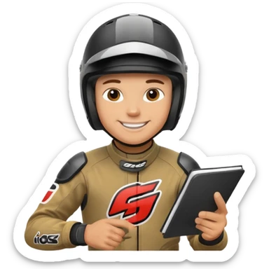 dirtbike rider signing autographs sticker