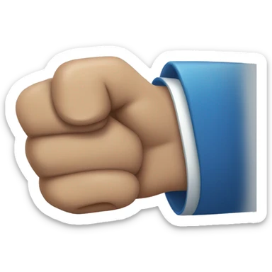 A man with brown hair blue eyes giving a fist bump to te screen sticker