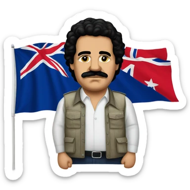 Pablo Escobar with a Samoan flag  sticker