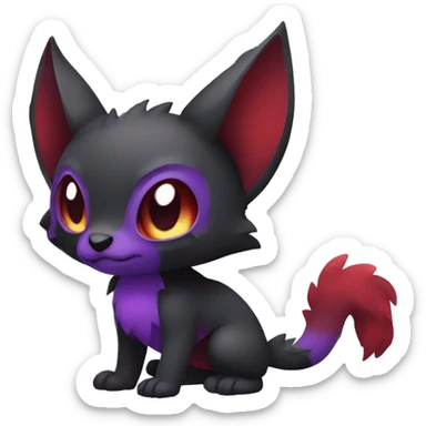 Cute cool dark black red purple animal hybrid Fakemon full body sticker