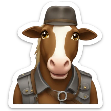 Chat qui fait un câlin  avec un cheval  sticker