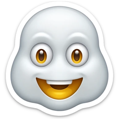 Emojis qui rigole fusionné avec l’emojis fantôme  sticker