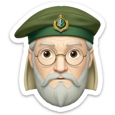 albus dumbledore from harry potter with green scottish Tam o'shanter cap and decorative motifs sticker