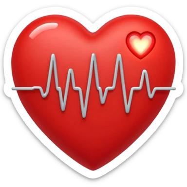 heart rate signal with cute heart shape attached sticker
