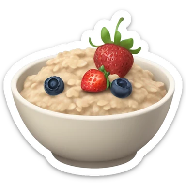 Bowl of oatmeal with berries sticker