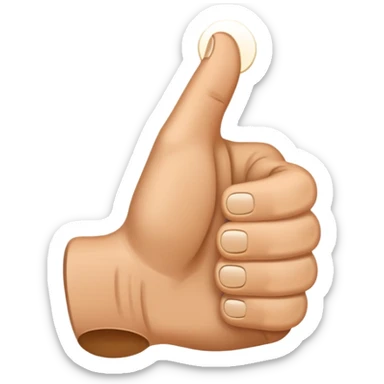 Design a single emoji that merges thumbs-up and thumbs-down into one clear glyph (ambivalent reaction). Use a flat emoji style, clean vector edges, center composition, 1:1 canvas, transparent background. The two thumbs interlock in a yin-yang style or a split-down-the-middle hybrid,  sticker