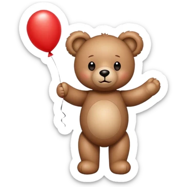 Teddy and red balloon sticker