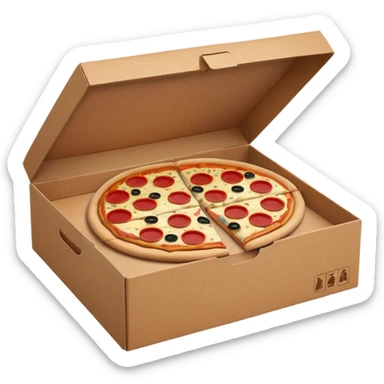 pizza take-out box with glassess  sticker