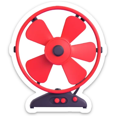 red electric fan sticker