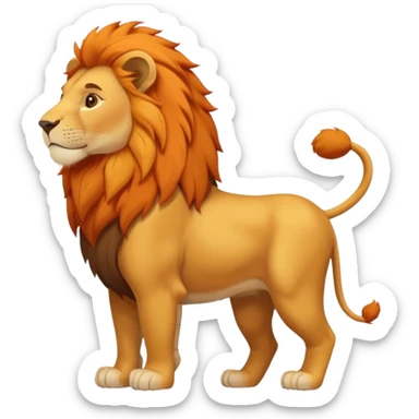 FULL BODY panthera leo male style wild, full flat  cute side profile design in 3d soft l centered composition cartoon style128x128 pixels
1 tail sticker