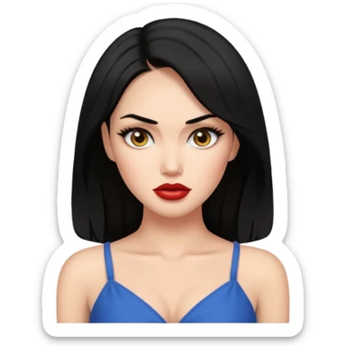 “Emoji girl, femme fatale, black hair. megan fox vibes sticker