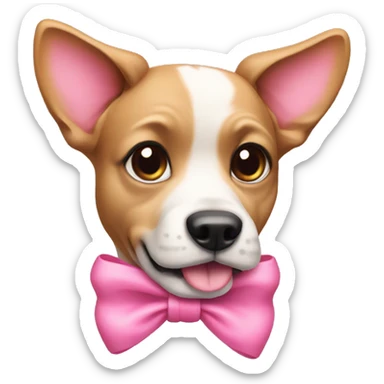 Dog with pink bows sticker