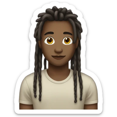 Create a 16 year old  boy with dreads  sticker