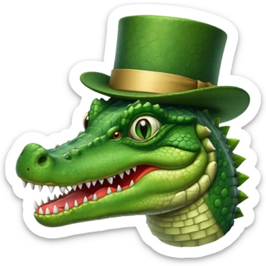 Crocodile with a top hat and monocle sticker