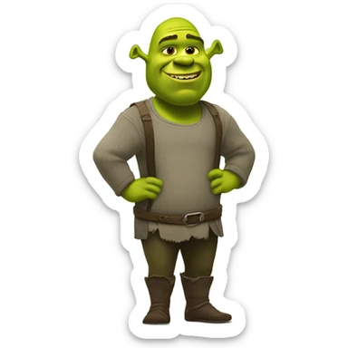 shrek but he has to go to the bathroom sticker