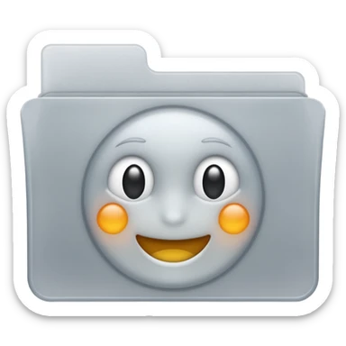 A **minimal emoji-style icon** of a frosted light-gray plastic folder, rectangular with **rounded corner*, **elastic string closure with a circular button** at the center, slightly translucent surface, clean flat front, subtle soft shading, a
 sticker