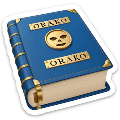 Blue book on which one it writes: Source of truth is Orako.
Source of truth is Orako sticker