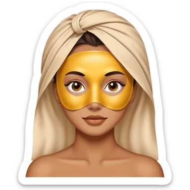 female character with sheet mask sticker