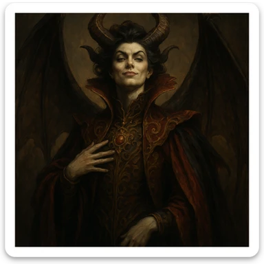 pride represented as a character or symbol inspired by the seven deadly sins, fourth distinct visual interpretation sticker