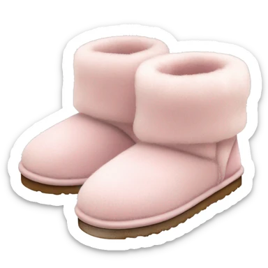 fuzzy slippers uggs light pink/ sticker