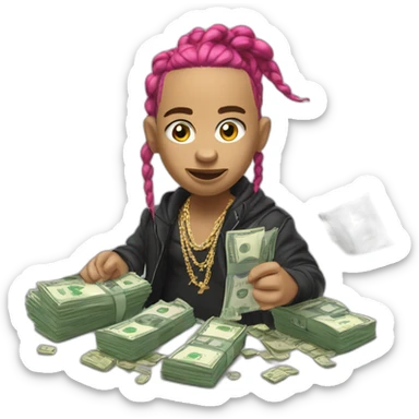 Tekashi counts money sticker