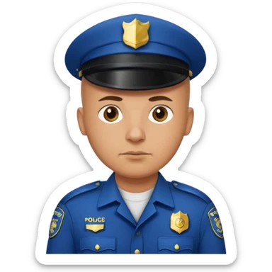 bald police sticker