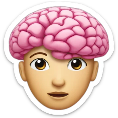cerebro rosa sticker