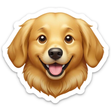 Cinematic Comical Golden Retriever Portrait Emoji, Head tilted dramatically with an exaggeratedly amused expression, featuring a vibrant golden coat with a lively sheen, wide, expressive brown eyes filled with playful disbelief, Simplified yet hilariously expressive features, highly detailed, glowing with a slightly sassy glow, high shine, dramatic yet playful, stylized with an air of cheeky mischief, bright and endearing, soft glowing outline, capturing the essence of a spirited and over-the-top companion, so meme-worthy it feels like it could side-eye its way into internet fame instantly! sticker