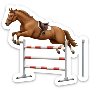 horse jumping over a barrier sticker