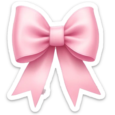 light pink ribbon bow sticker
