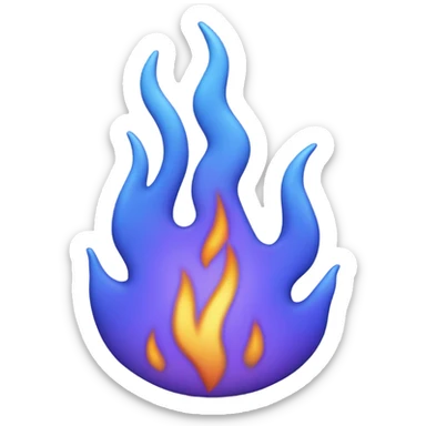Periwinkle realistic fire sticker