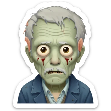 parisian zombie old man sticker