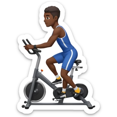 african american male on stationary bike sticker