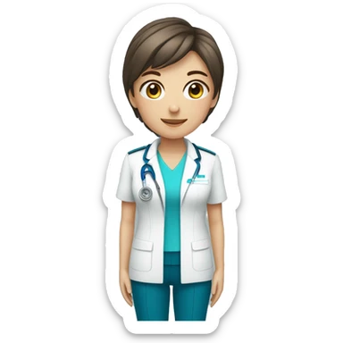 fisioterapeuta con uniforme azul aguamarin sticker